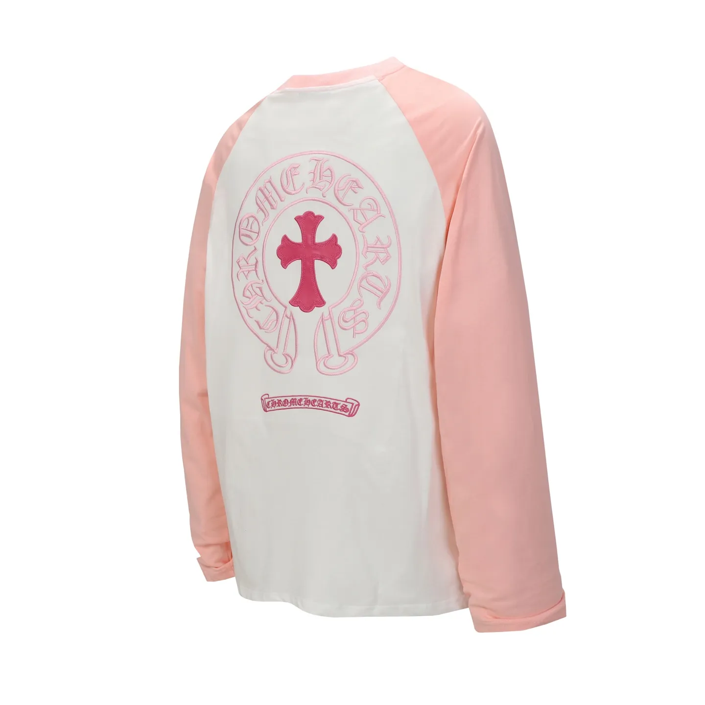 P170 Cross-border quantity model, please do not place an order if you are pursuing quality -Chrome Hearts/Chrome Hearts Xiaohongshu popular Sanskrit horseshoe stitching embroidered long-sleeved T-shirt -High weight, high density and high quality, soft, delicate and skin-friendly wool, soft and silky to the touch, excellent warmth and skin-friendly properties -Customized weaving and dyeing, no color difference, no matter the fabric or workmanship details, beat the ordinary version on the market -Colour: black with white, black with pink -Size: S M L XL